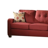 Benzara Smart Looking 2 Pillows Sofa, Red