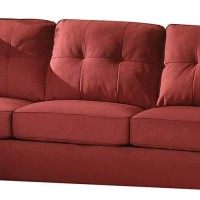 Benzara Smart Looking 2 Pillows Sofa, Red