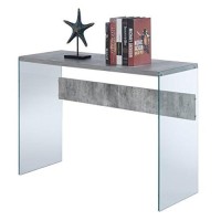 Convenience Concepts Soho Console Table/Desk, Faux Birch/Glass
