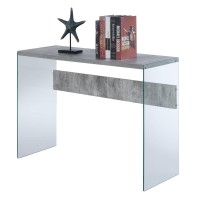 Convenience Concepts Soho Console Table/Desk, Faux Birch/Glass