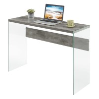 Convenience Concepts Soho Console Table/Desk, Faux Birch/Glass