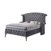 Benzara Well-Designed Contemporary Bedroom Bed, Queen, Grey