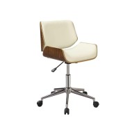 Benzara Classy Adjustable Office Chair Cream And Brown