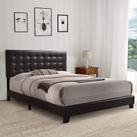 Benzara Sophisticated Transitional Style Bedroom Bed, Queen, Brown