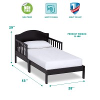 Dream On Me Sydney Toddler Bed In Black, Greenguard Gold Certified, Jpma Certified, Low To Floor Design, Non-Toxic Finish, Safety Rails, Made Of Pinewood