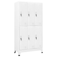 Vidaxl Locker Cabinet With 6 Compartments Steel 35.4X17.7X70.9 Gray