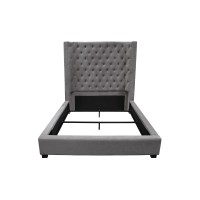 Best Master Furniture Jamie Upholstered Tower Contemporary Bed, Queen, Grey