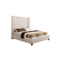 Best Master Furniture Jamie Upholstered Tower Contemporary Bed, Queen, Cream