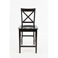 Jofran Simplicity X-Back Counter Stool Dining Chair Set, Height Seat 24'', Espresso