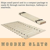 Continental Mattress, 068-Inch Horizontal Mattress Support Wooden Bunkie Boardbed Slats, Full Xl, Beige