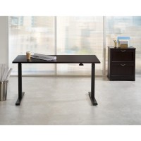 Realspace Magellan Pneumatic Height-Adjustable Standing Desk, 60W, Espresso