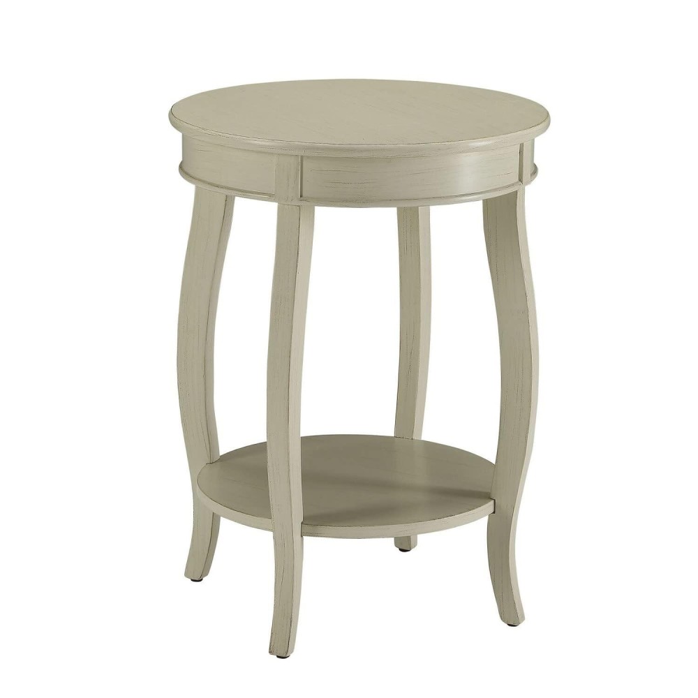 Benzara Side Table, White