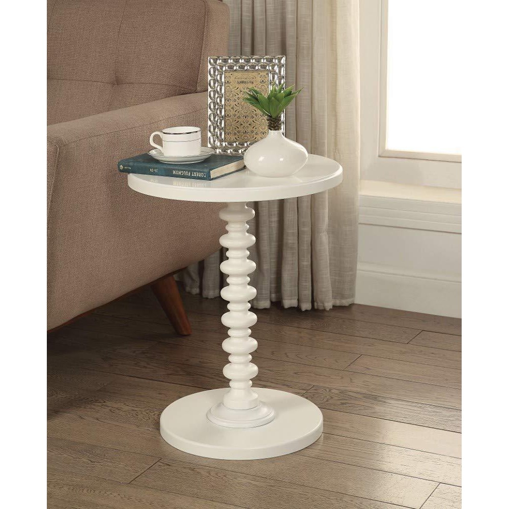 Benzara Side Table, White