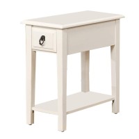 Benzara Smart Looking Side Table, White,