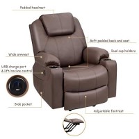 Giantex Power Lift Recliner Chair For Elderly, Faux Leather Electric Recliner W/Massage And Heating, 3 Positions, Side Pockets And Cup Holders, Usb Ports, Remote Control, Motorized Home Theater Seat