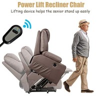 Giantex Power Lift Recliner Chair For Elderly, Faux Leather Electric Recliner W/Massage And Heating, 3 Positions, Side Pockets And Cup Holders, Usb Ports, Remote Control, Motorized Home Theater Seat