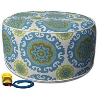 Kozyard Inflatable Stool Ottoman Used For Indoor Or Outdoor, Kids Or Adults, Camping Or Home (Blue)