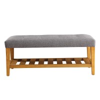 Benzara Living Room Bench Gray And Brown