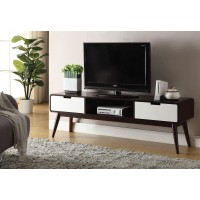 Benjara Entertainment Stand, One, Brown And White