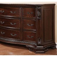 Benjara Benzara Vintage Wooden Dresser With Royal Touch, Brown,