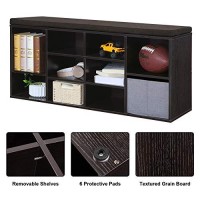 Vasagle Shoe Bench, Storage Bench, Shoe Rack Bench, Shoe Shelf, Storage Cabinet, 10 Compartments, With Cushion, For Entryway, 40.9 X 11.8 X 18.9 Inches, Espresso And Brown Ulhs10Br