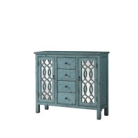 Benzara Traditional Wooden Accent Cabinet Blue