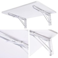 Yescom Wall Mounted Floating Folding Desk Wooden Pc Dining Drop Leaf Table 24X16 50Lbs Weight Capicity For Study White