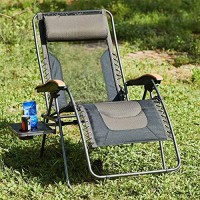 Portal Oversized Mesh Back Zero Gravity Reclining Patio Chairs, Xl Padded Seat Folding Patio Lounge Chair With Adjustable Pillows And Cup Holder For Poolside Backyard/Lawn, Support 350Lbs (Dark Green)
