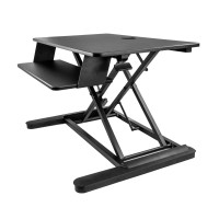Startech.Com Sit Stand Desk Converter With Keyboard Tray - Large 35A X 21 Surface - Height Adjustable Ergonomic Desktoptabletop Standing Workstation - Holds 2 Monitors - Pre-Assembled (Armstslg)