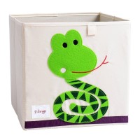 Dodymps Foldable Animal Canvas Storage Toy Box/Bin/Cube/Chest/Basket/Organizer For Kids, 13 Inch (Snake)