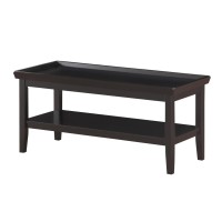 Convenience Concepts Ledgewood Coffee Table With Shelf, Black