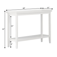 Convenience Concepts Ledgewood Console Table With Shelf, White