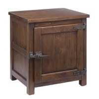 Plow & Hearth Vintage Style Portland Ice Box Wood Storage Side Table With Adjustable Interior Shelf, Replica Hardware And Lightly Distressed Walnut Finish, 22 L X 18 W X 235 H - Walnut Finish