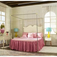 Stainless Steel Canopy Bed Frame, Four Corners, Queen Size