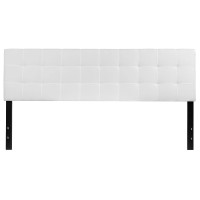 Flash Furniture Bedford Tufted Upholstered King Size Headboard In White Fabric