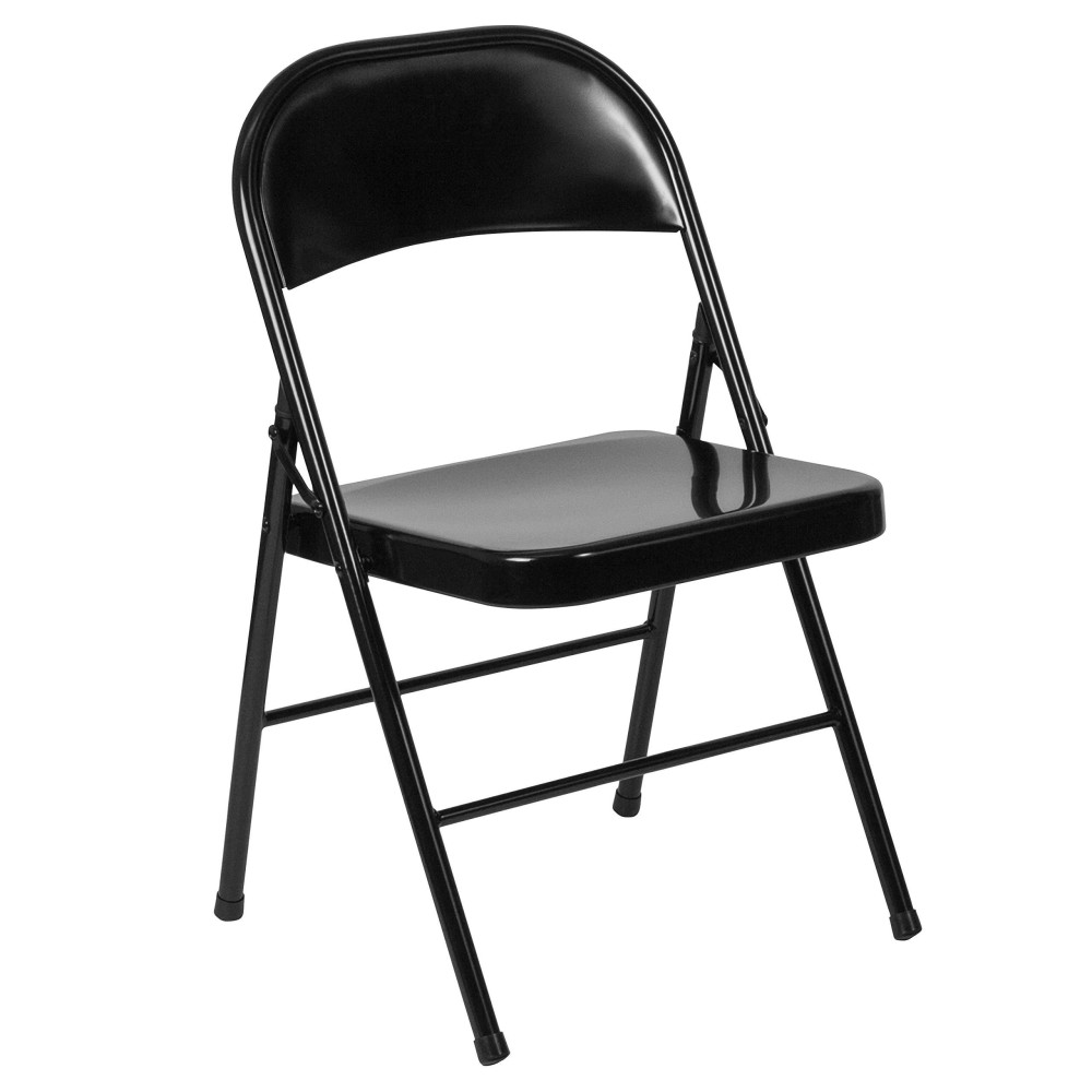 Flash Furniture Hercules Series Double Braced Black Metal Folding Chair