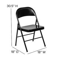 Flash Furniture Hercules Series Double Braced Black Metal Folding Chair