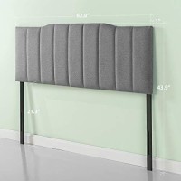 Zinus Satish Upholstered Channel Stitched Headboard In Grey, Queen