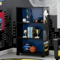 Delta Children Deluxe 3-Shelf Bookcase - Ideal For Books, Homeschooling & More, Dc Comics Batman - Greenguard Gold Certified, Decor