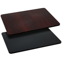 Flash Furniture 3 Pack 24 X 30 Rectangular Table Top With Black Or Mahogany Reversible Laminate Top