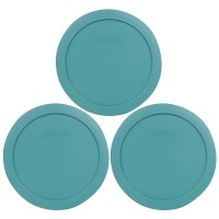 Pyrex 7201-Pc 4-Cup Turquoise Plastic Food Storage Lid, Made In Usa - 3 Pack
