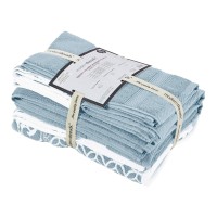 Modern Threads Trefoil Filigree 6-Piece Reversible Yarn Dyed Jacquard Towel Set - Bath Towels, Hand Towels, & Washcloths - Super Absorbent & Quick Dry - 100% Combed Cotton