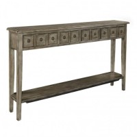 Powell Furniture Linon Sadie Long Wood Console Table In Gray