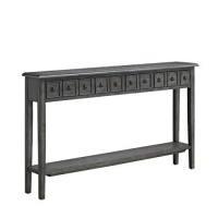 Powell Furniture Linon Sadie Long Wood Console Table In Gray