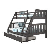 Donco Kids Austin Mission Twin Over Full Dark Grey Bunkbed With Twin Trundle