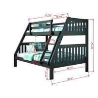 Donco Kids Austin Mission Twin Over Full Dark Grey Bunkbed With Twin Trundle