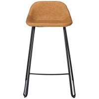 Cortesi Home Ava Counterstools In Saddle Brown Faux Leather, 25 High,Ch-Cs624959