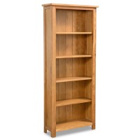 Vidaxl 5-Tier Bookcase 23.6X8.9X55.1 Solid Oak Wood
