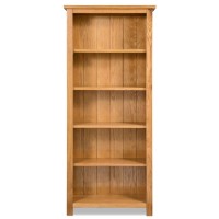 Vidaxl 5-Tier Bookcase 23.6X8.9X55.1 Solid Oak Wood