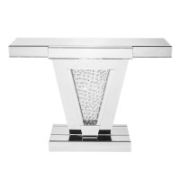 Elegant Decor Modern 47 Clear Crystal Mirrored Accent Console Table